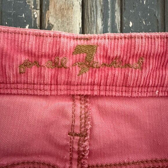 7 for all Mankind Pink Corduroy Mini Skirt Flynt Size 31 - Picture 6 of 9
